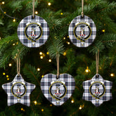 MacRae Dress Modern Tartan Crest Christmas Ceramic Ornament